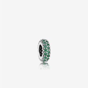 Pandora sparkling spacer green sterling silver